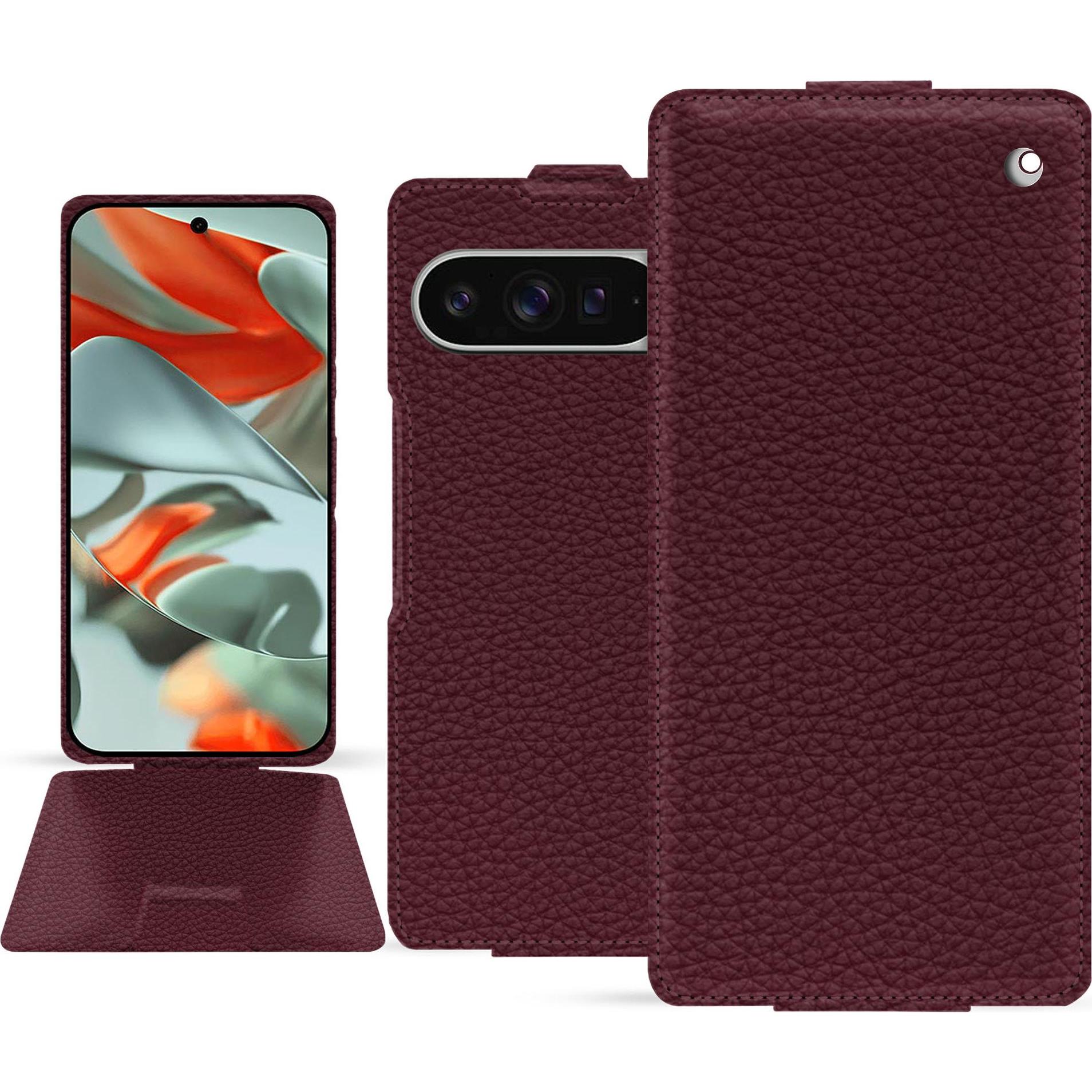 Noreve Lederschutzhülle vertikal (Google Pixel 9 Pro XL), Smartphone Hülle, Violett