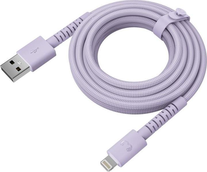 Actual product image Fresh'N Rebel Fresh 'n Rebel USB-A zu Lightning silicone geflochtenes Kabel "FlexWave" 2m, Dreamy Lilac (2 m, USB 1.0, 12 W)