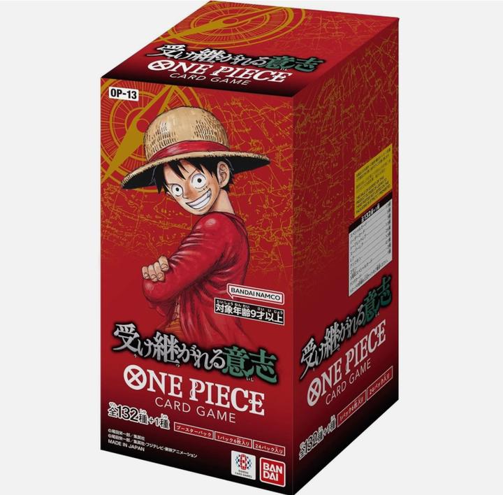 Actual product image Bandai Carrying on His Will - OP-13 (Japanese, Booster display)