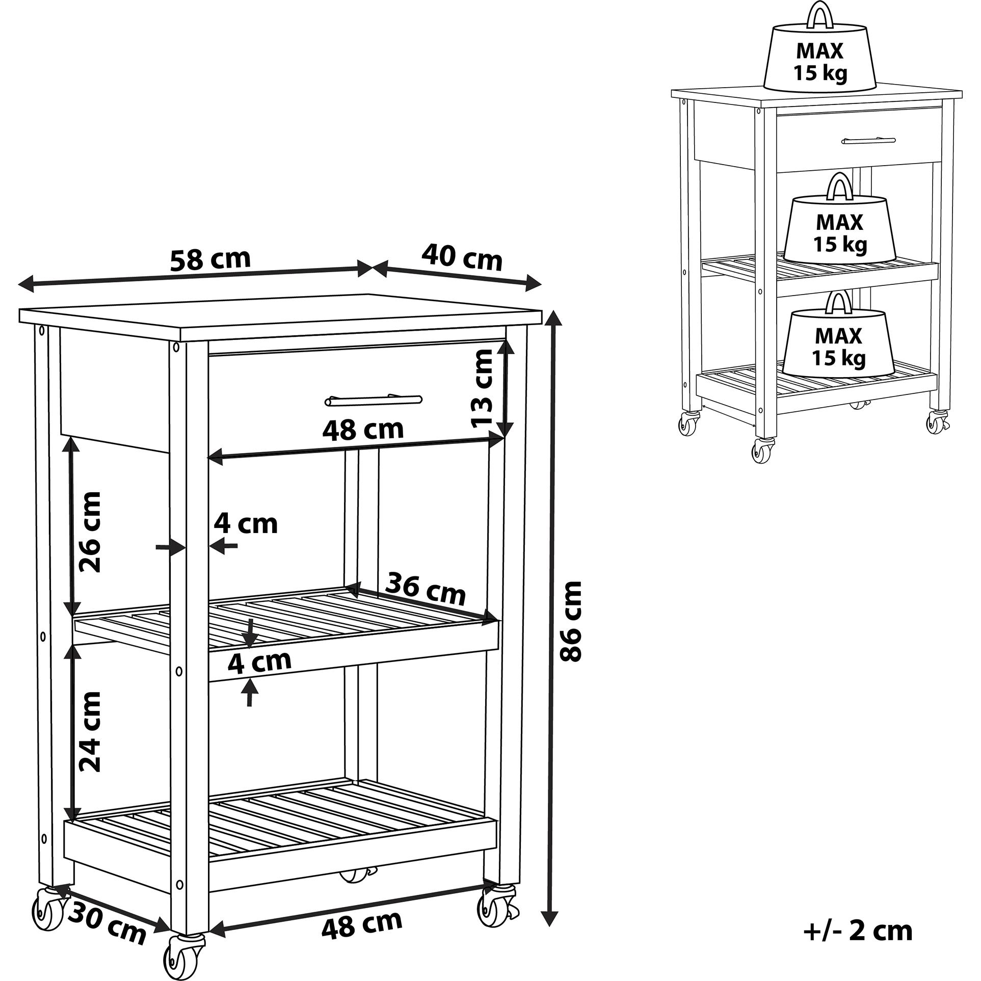 Thumbnail - Beliani, Servierwagen, Hiuma