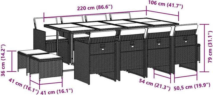 Produktbild vidaXL Garten Essgruppe