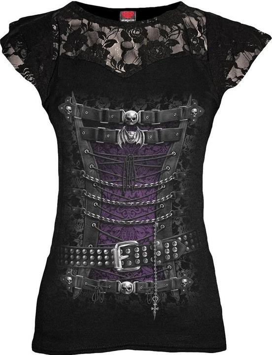 Actual product image Spiral Womens/Ladies Waisted Corset Capped Sleeved Top (XL)