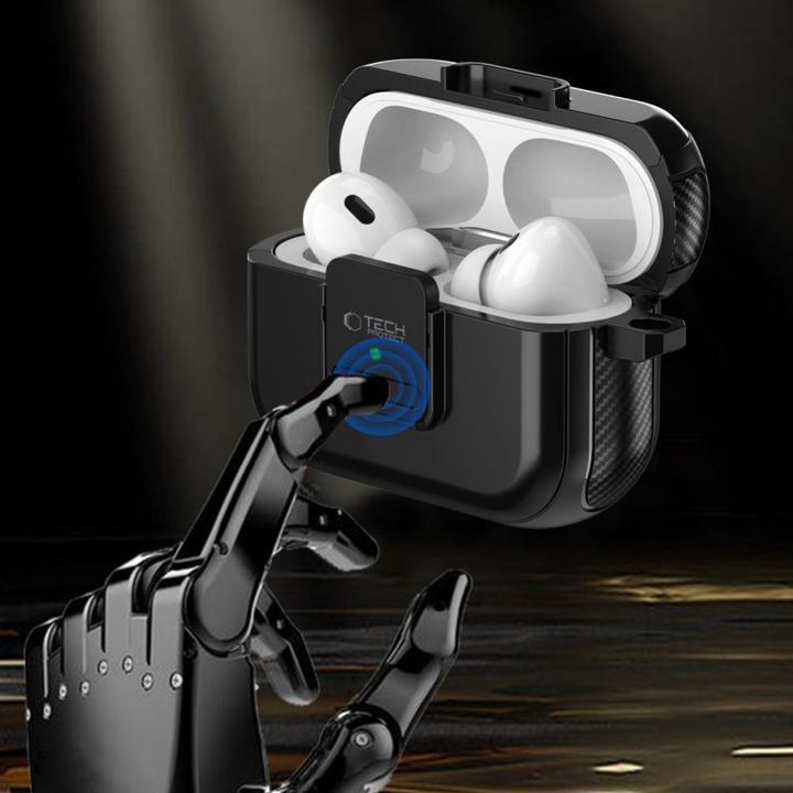 Produktbild Tech-Protect DEFENDER HOOK MAGSAFE Apple AIRPODS PRO 1 / 2 BLACK