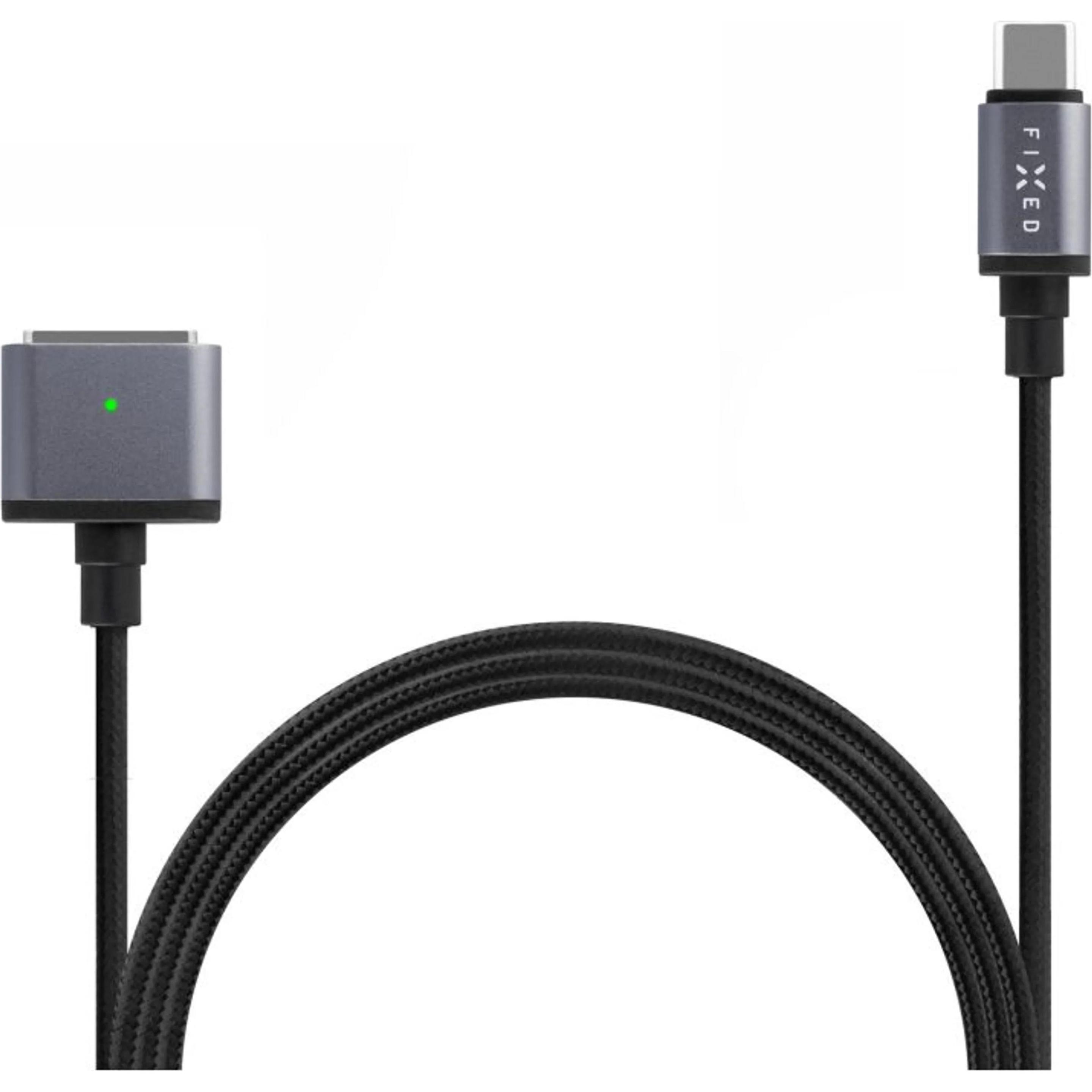 Fixed Geflochtenes Ladekabel mit USB-C/MagSafe 3 Anschlüssen 2 m grau / 140 W (2 m, USB 2.0, 140 W), Cavo USB