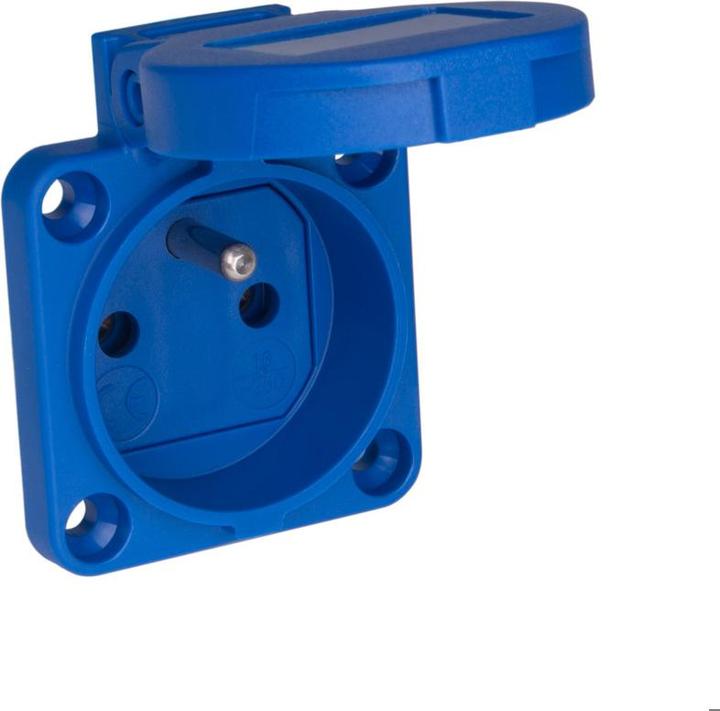 Actual product image PCE Socket outlet with earthing contact acc. to belg./franz. System 16A 3p 250V IP54 P-Nova (blue, side