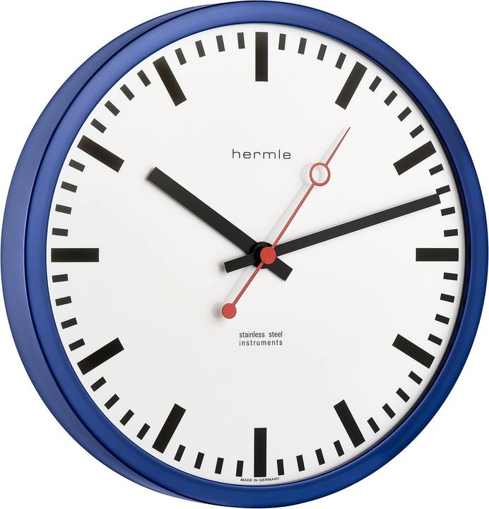 Produktbild Hermle Radiogesteuerte Stationsuhr mit weissem Zifferblatt und Blockzeiger (30 cm)