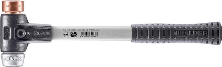 Actual product image Halder Soft faced hammer SIMPLEX length 300 mm head dm 30 mm hard fibreglass, cast steel copper/soft met... (590 g)