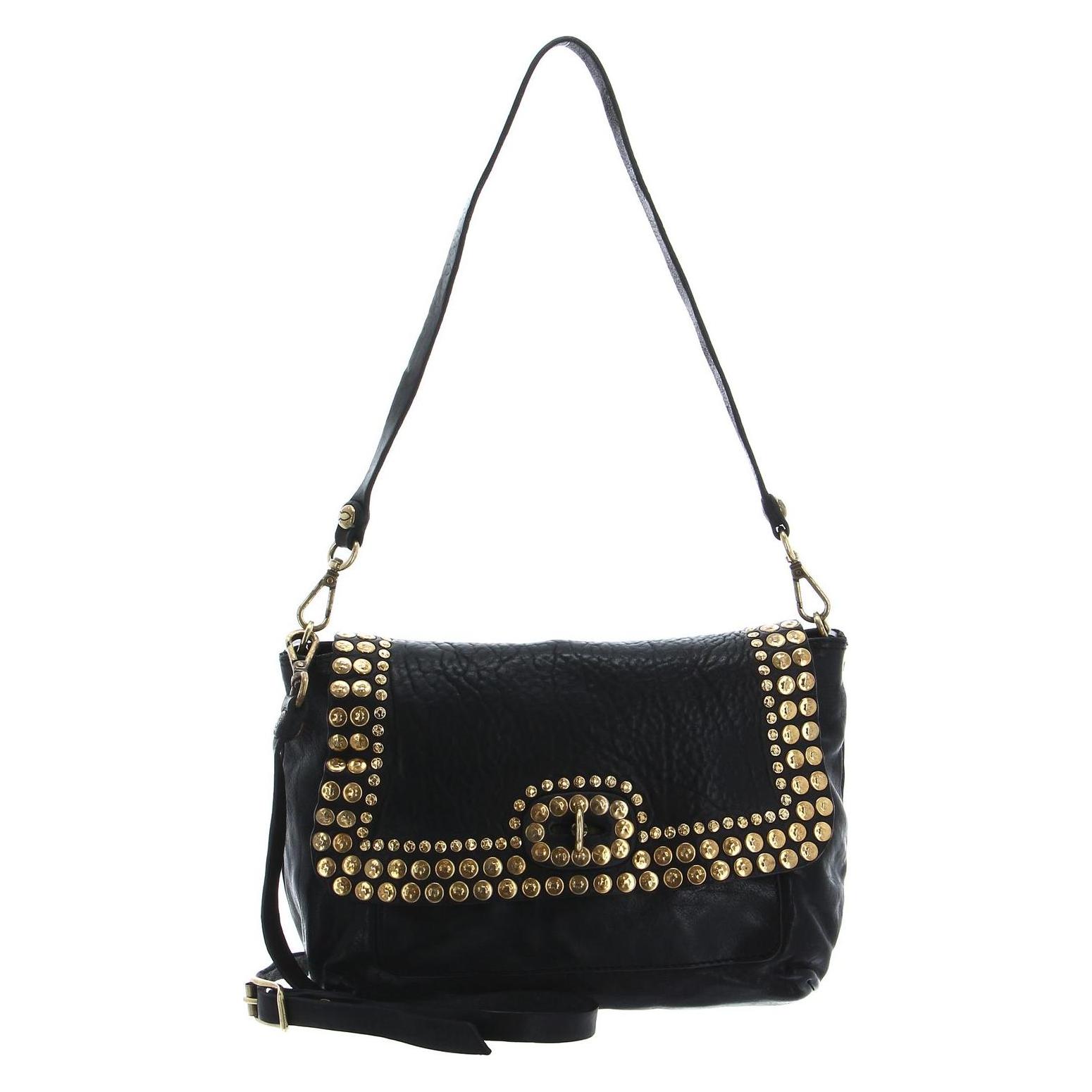 Campomaggi, Damen, Handtasche, Crossbody Bag, Schwarz