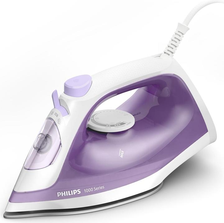 Productafbeelding Philips DST1020/30 Stoomstrijkijzer met antiaanbakzool Violet, Wit (1800 W, 90 g/min)
