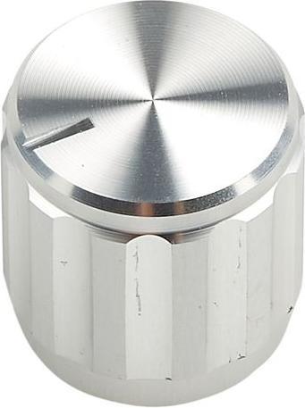 Produktbild RS PRO Alu-Drehknopf gerippt 15mm Welle 6,35mm