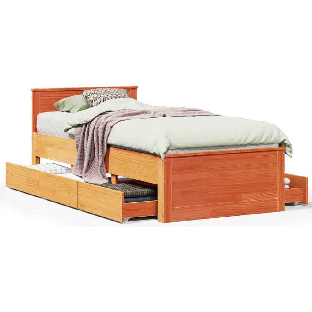 VidaXL, Bett, Bett ohne Matratze mit Kopfteil (75 x 190 cm)