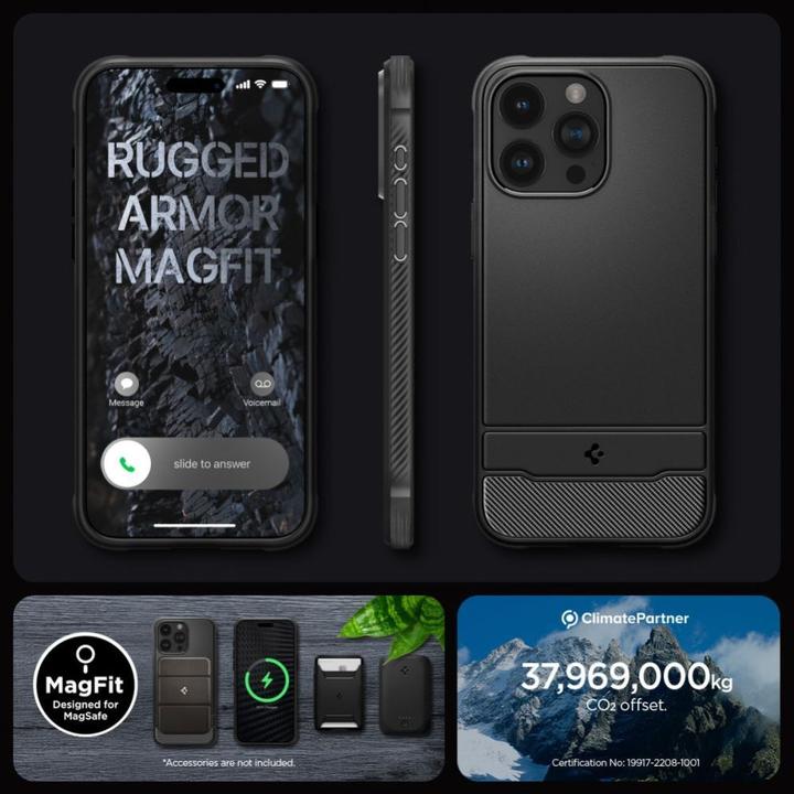 Produktbild Spigen Rugged Armor MAG iPhone 15 Pro Max 6,7" Magsafe czarny/matte black ACS06561 (Apple iPhone 15 Pro Max)