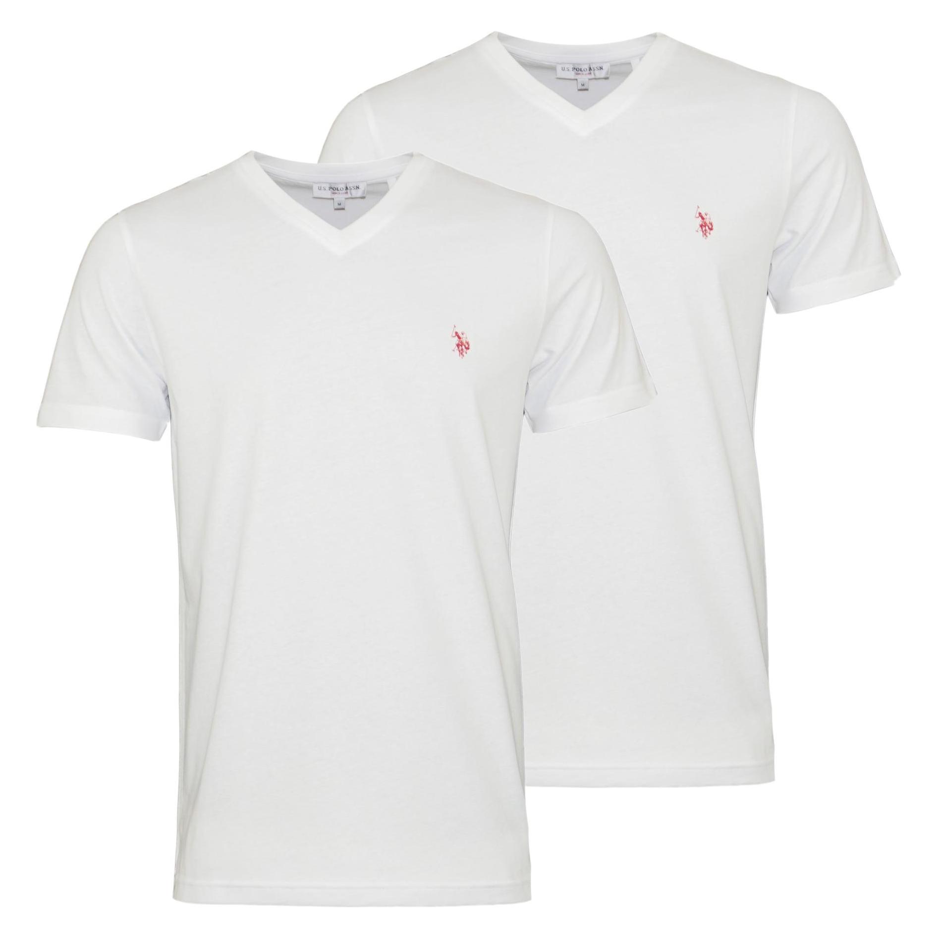 U.S. Polo, Herren, Shirts, Assn. Shirts 2er Pack V-Neck T-Shirts, (L)