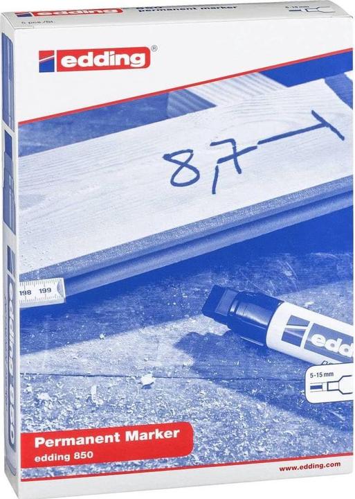 Image du produit Edding 850 Marqueur permanent, pointe biseautée, diff. Couleurs (5x)