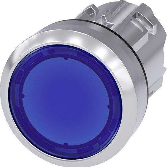 Siemens Illuminated pushbutton, 22mm, blue, Taster + Schalter, Blau