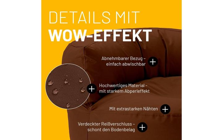 Produktbild Lumaland Sitzsack-Sofa, 320 l Polyester (PES), Braun