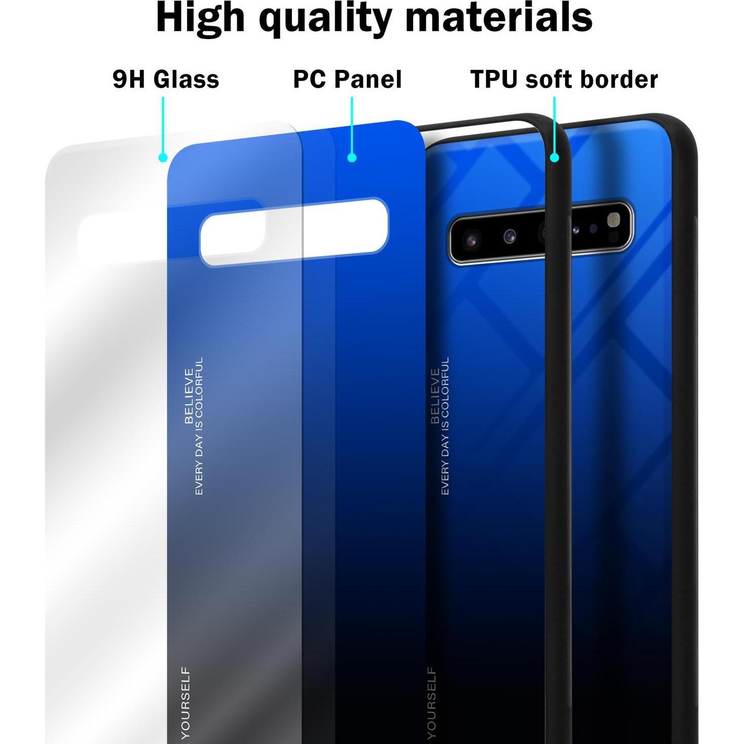 Thumbnail - Cadorabo TPU 2 Farben Glas Cover (Samsung Galaxy S10 5G), Smartphone Hülle, Schwarz
