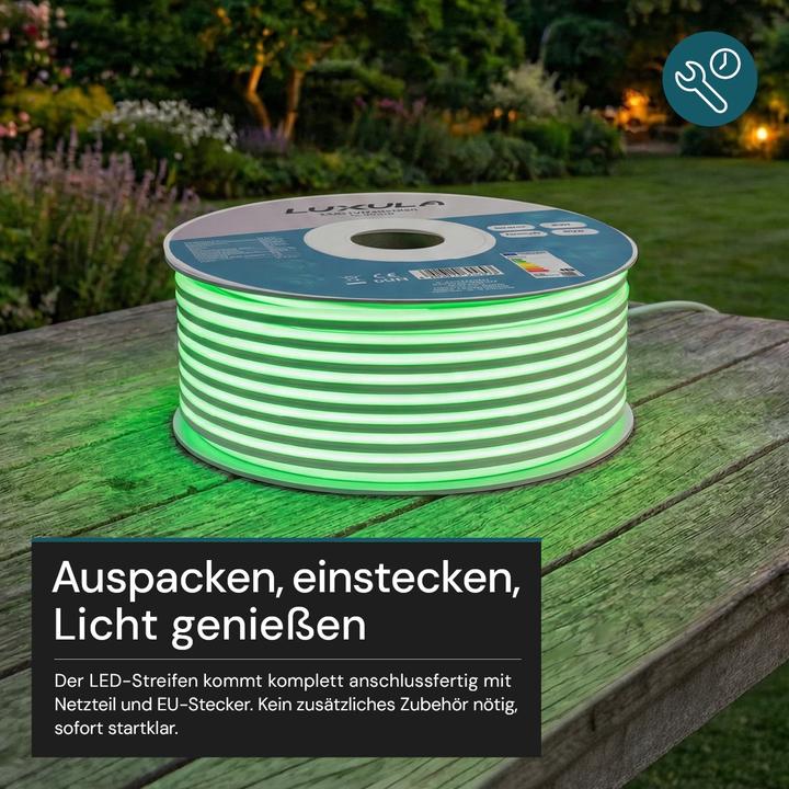 Actual product image Luxula LED strip, green, 50m (Green, 5000 cm, Outdoor)