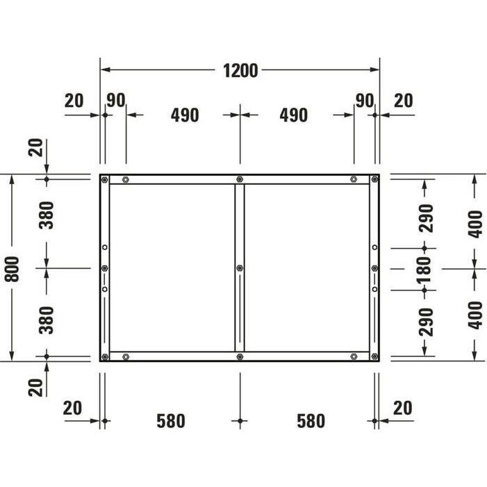 Thumbnail - Duravit, Duschwanne, Fussgestell für Duschwanne Tempano 1200x800mm