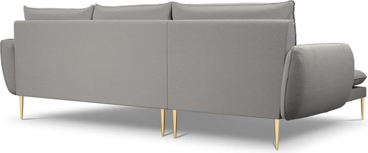 Actual product image Cosmopolitan Design Boucle Left Corner Sofa, "Vienna", 5 Seats, Grey, 255x170x95 Made in Europe (Corner sofa)