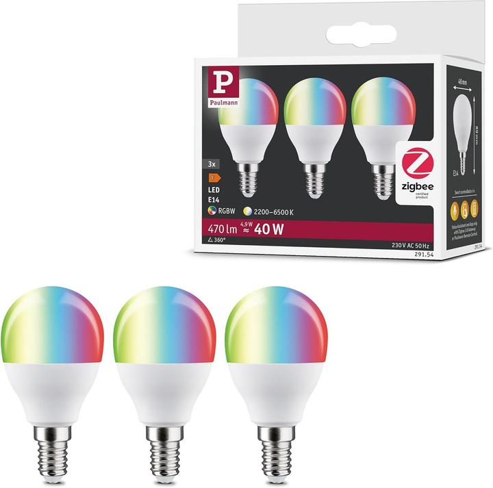 Produktbild Paulmann Tropfen Zigbee Filament 3er Set (E14, 470 lm, 1x)