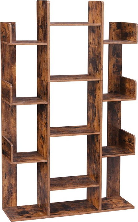 Productafbeelding Songmics 13 Planken Boekenkast Spaanplaat, Rustiek Bruin (86 x 25 x 140 cm)