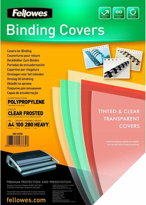 Fellowes Futura cover sheet, transparent, matt