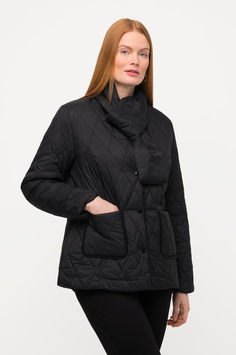 Produktbild Ulla Popken Steppjacke, Schal, Perlenbordüre, V-Ausschnitt (50, 52)