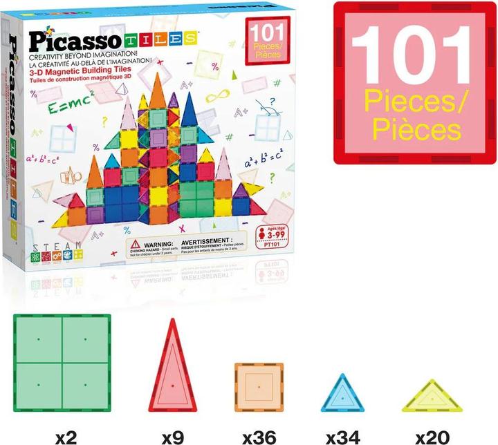 Actual product image Tactic Picasso Tiles - 3-D Magnetic Building Set