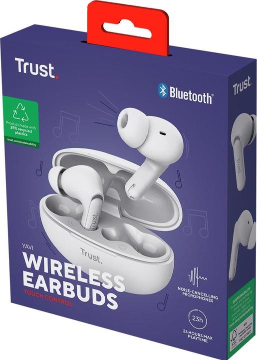 Produktbild Trust Yavi Bt Enc Earbuds White (ANC, 23 h, Kabellos)