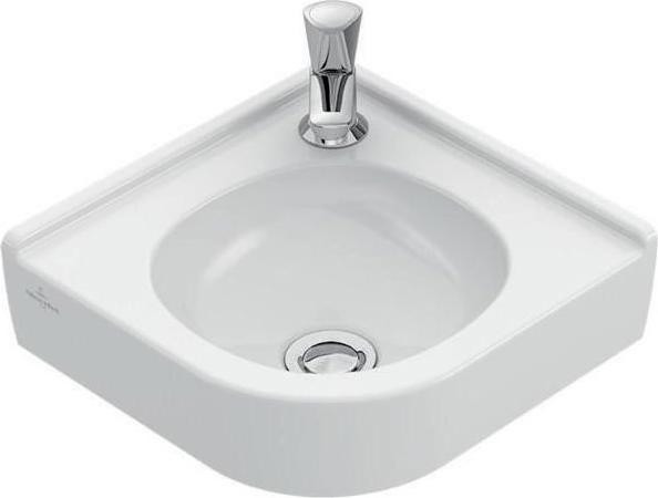 Villeroy & Boch V&B Corner hand-rinse basin O.NOVO 320mm side w. 1 HL o ÜL white (320 mm, 320 mm)