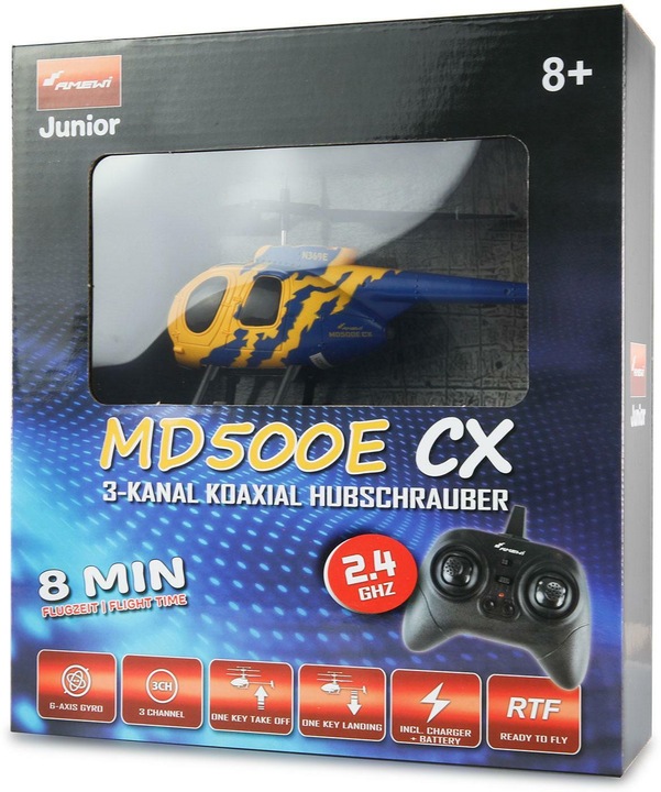 Actual product image Amewi RC Helicopter D500E CX Coaxial Helicopter 3 Channel