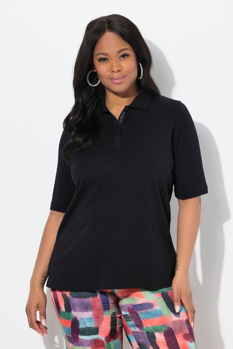 Produktbild Ulla Popken Poloshirt, Classic, Polokragen, Halbarm, Pima Cotton (58)