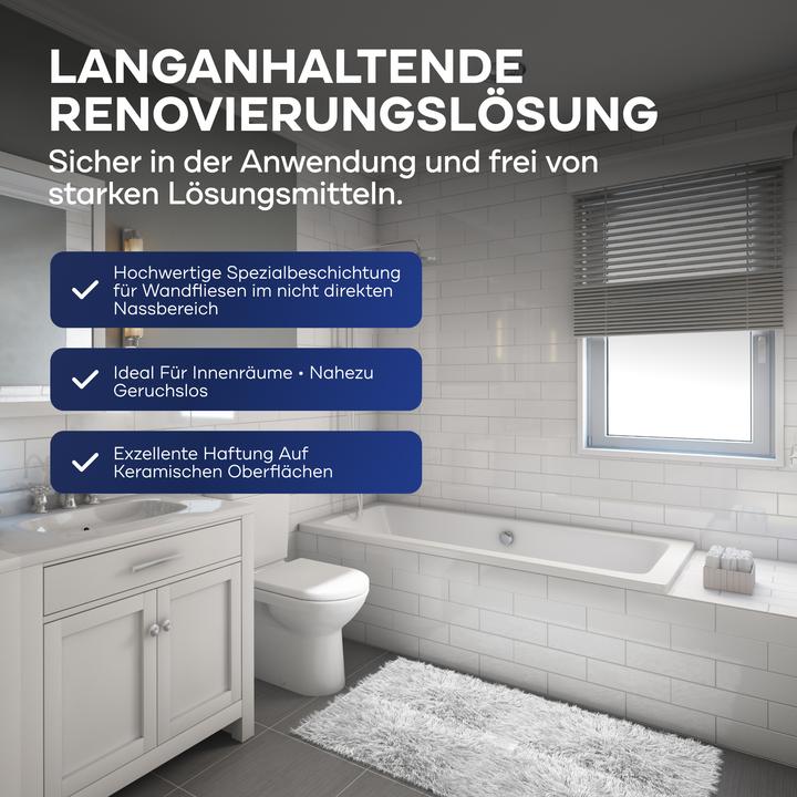 Actual product image Plid Tile paint set 1.5l glossy, for approx. 16m² / Tile colour paint set (Light grey, 1.50 l)