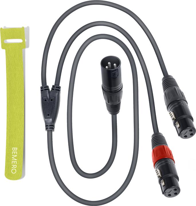 Produktbild Bemero BAC4142-150BK Y-Adapterkabel 1x XLRm - 2x XLRf 1.5m schwarz (1.50 m, XLR Kabel)