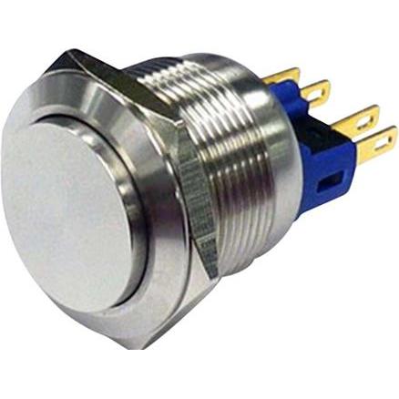 RND Components Vandalensicherer Drucktaster, 1 Öffner / 1 Schliesser, Tastend, IP65, Flachsteckzunge, 2.8 x 0.5 mm, Tast...