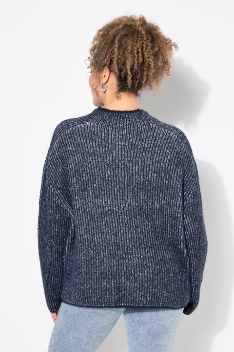 Actual product image Ulla Popken Striped Wool Blend Turtleneck Sweater (42, 44)