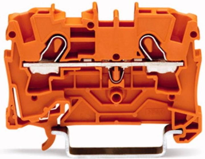 Actual product image Wago DIN rail terminal 2x4mm2 orange
