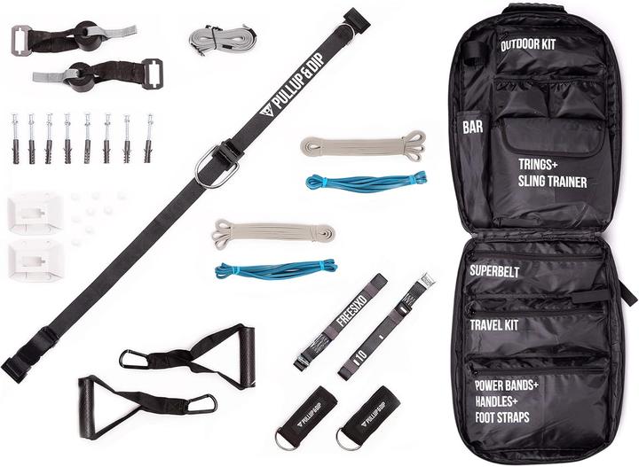 Pullup & Dip FREESIXD Schlingentrainer mit Widerstandsbändern, Ganzkörper Trainingsgerät