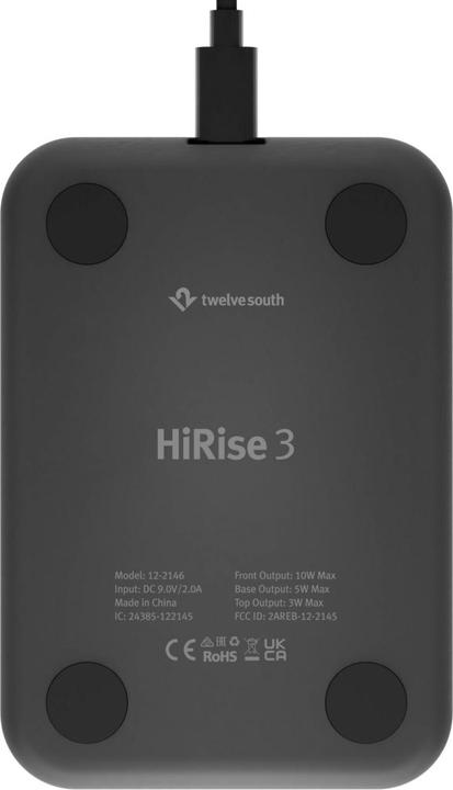Produktbild TwelveSouth HiRise 3 Black (10 W)