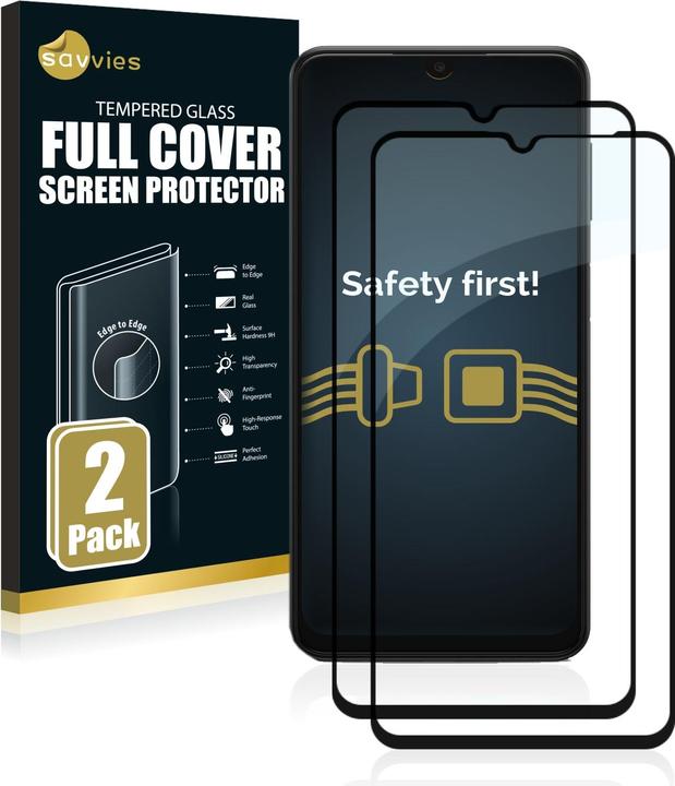 Produktbild Savvies Full-Screen Displayschutz Panzerglas Schutzglas (2 Stück, Samsung Galaxy A13 5G)