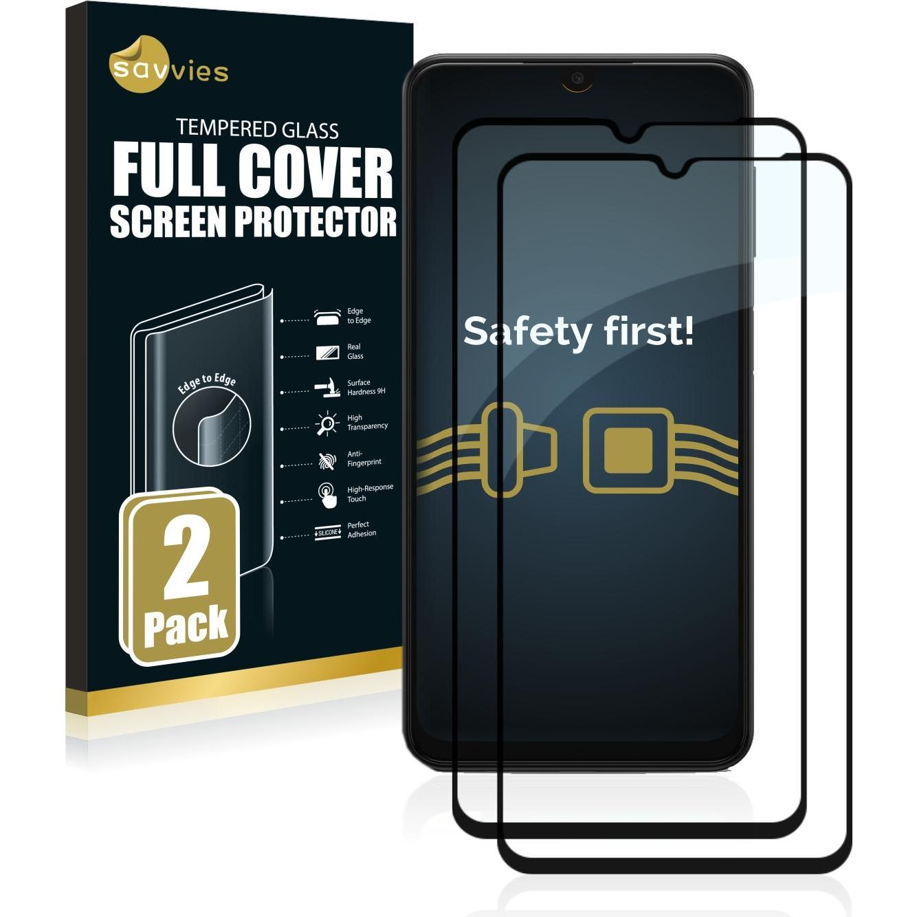 Savvies Full-Screen Displayschutz Panzerglas Schutzglas (2 Stück, Samsung Galaxy A13 5G), Smartphone Schutzfolie, Transp...