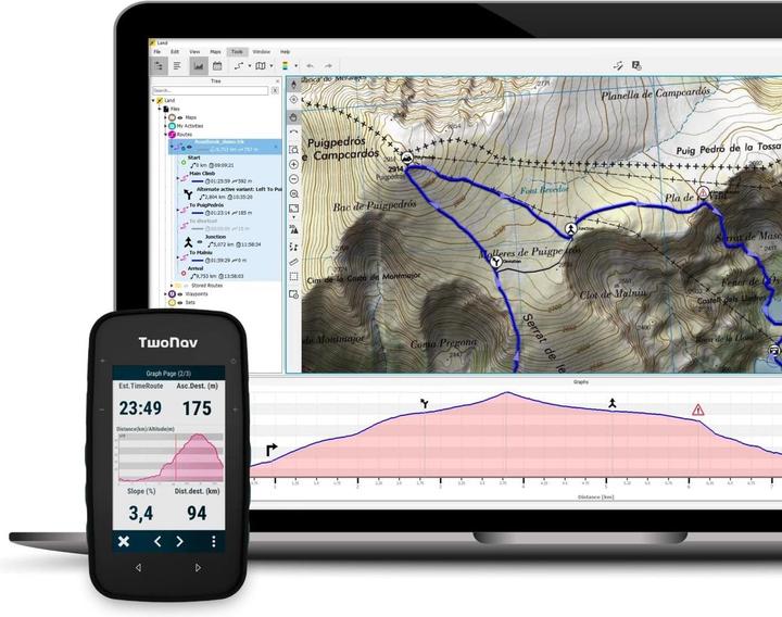 Produktbild TwoNav GPS Cross Plus Heart Rate Monitor - Multisport Cycling MTB Hiking Trekking Compact Light (3.20")