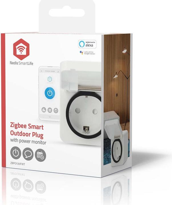 Actual product image Nedis SmartLife Smart plug Zigbee 3.0 | IP44 | Power meter | 3680 W | Type F (CEE 7/7) | -10