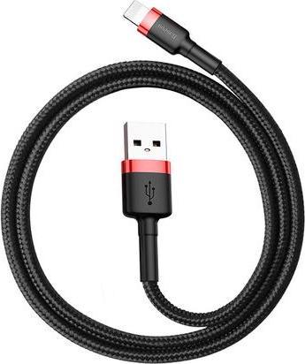 Actual product image Baseus Cafule Cablespecial editionUSB For iP 2.4A 1M Red+Black (1 m, USB 2.0, 18 W)