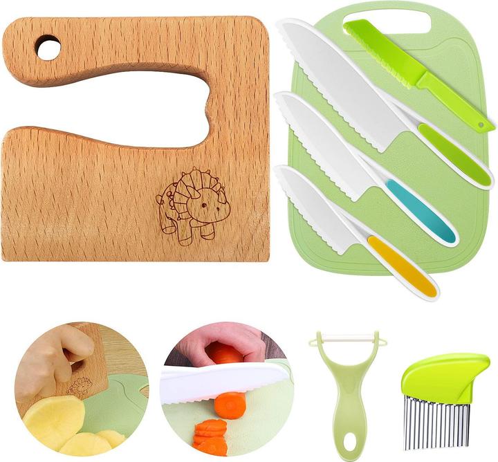 Activity Board Kindermesser 8-teiliges Kinder-Küchenmesser-Set zum Schneiden und Kochen von Obst oder Gemüse
