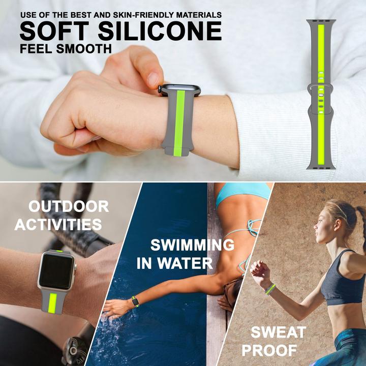 Produktbild Nalia Gestreiftes Smartwatch Silikon Armband (Silikon)