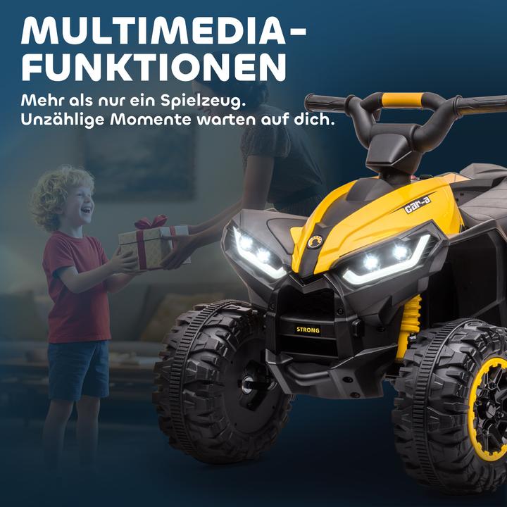 Image du produit Homcom Elektro-Quad Kunststoff, Metall Schwarz+Gelb (12 V)
