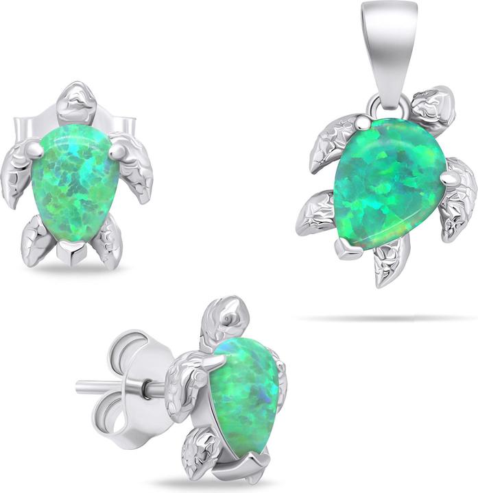 Produktbild Brilio Silver Playful Silver Jewelry Set With Opals Turtle Set235wg Earrings Pendant