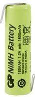 Actual product image GP Batteries NiMH battery, GP, industrial cell with solder tags, 50x14mm, 1.2V/1800mAh (1 pcs., AA, 1800 mAh)